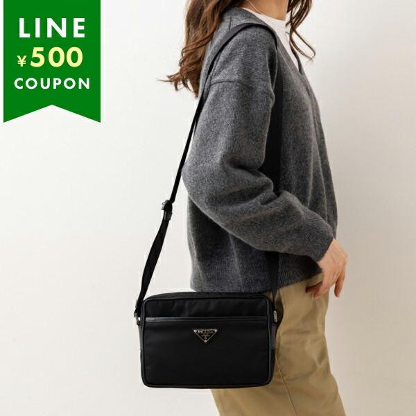 プラダ ショルダーバッグ リナイロン サフィアーノレザー トライアングルロゴ ブラック メンズ レデ...