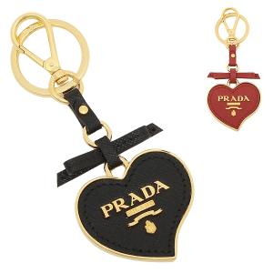 プラダ キーリング キーホルダー サフィアーノ ハートチャーム リボン レディース PRADA 1TL126｜axes