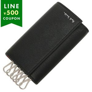 ★未使用新品★ ポールスミスPaul Smith キーケース 黒 レザー　本革 Paul Smith 【名入れ】Paul ポールスミス キーケース クロップドロゴ