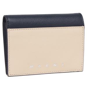 マルニ 二つ折り財布 バイフォールド ミニ財布 ロゴ ホワイト マルチカラー メンズ MARNI PFMI0072U0 LV520 ZO718｜axes