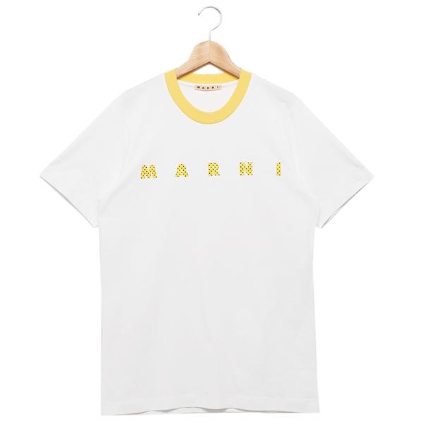 マルニ Tシャツ カットソー オーガニックコットン 水玉ロゴ ホワイト メンズ MARNI HUMU...