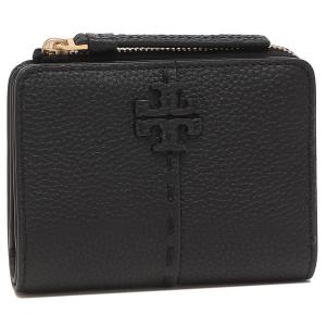 トリーバーチ 二つ折り財布 マックグロー ミニ財布 ブラック レディース TORY BURCH 148751 レザー 001｜axes