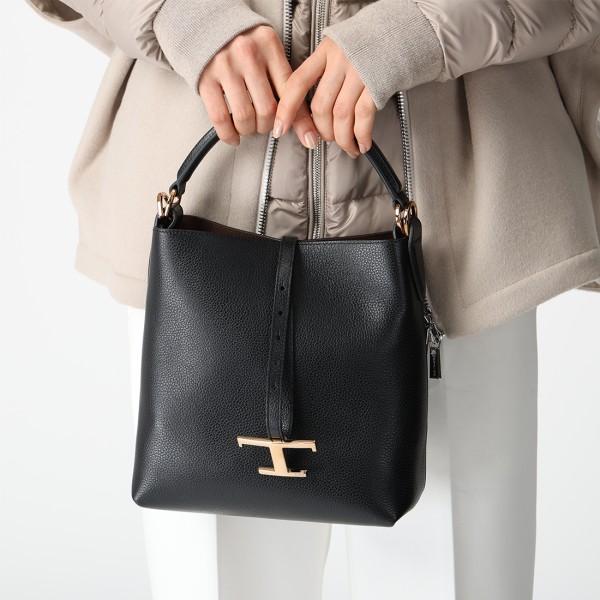 トッズ ショルダーバッグ ハンドバッグ Tタイムレス ミニ バケットバッグ ブラック レディース T...