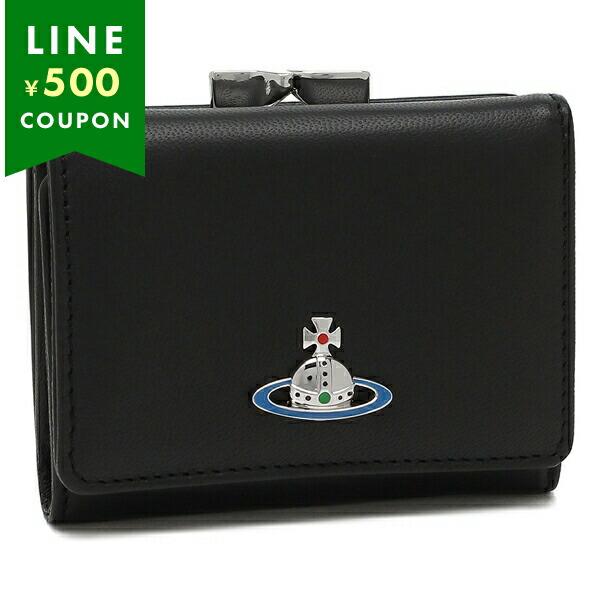 ヴィヴィアンウエストウッド 三つ折り財布 ナッパ ミニ財布 ブラック レディース VIVIENNE ...