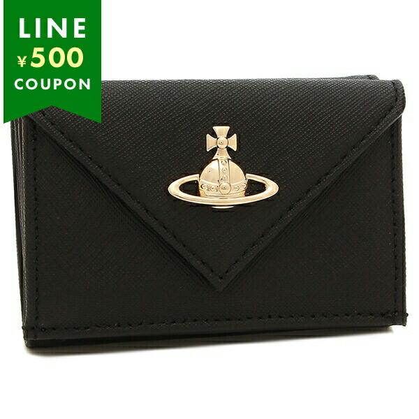 ヴィヴィアンウエストウッド 三つ折り財布 サフィアーノ ミニ財布 ブラック レディース VIVIEN...