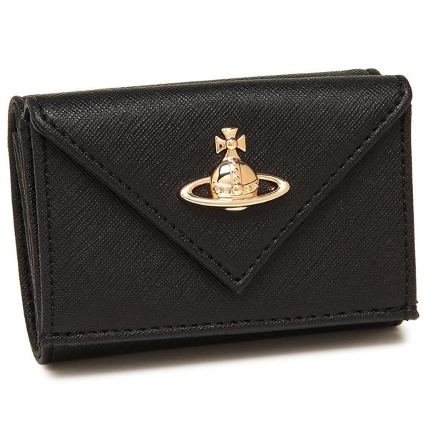 ヴィヴィアンウエストウッド 三つ折り財布 ミニ財布 オーブ ブラック レディース VIVIENNE ...