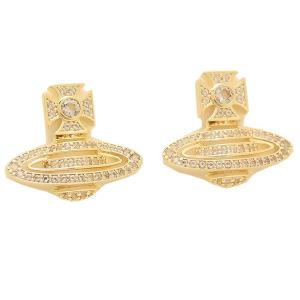 ヴィヴィアンウエストウッド ピアス アクセサリー ゴールド レディース VIVIENNE WESTWOOD 62010318 R406 HERMINE BAS RELIEF EARRINGS GOLD｜AXES(アクセス)Yahoo!店