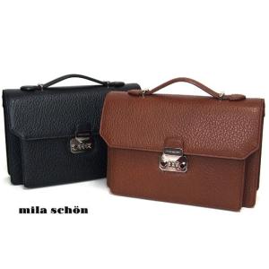 ミラショーン mila schon ビジネスバッグ ブリーフケース メンズ 本革  鍵付き B5対応...