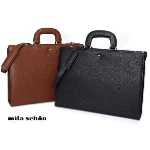 ミラショーン mila schon 2WAY ビジネスバッグ ブリーフケース メンズ 本革  A4対...