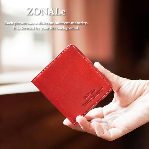 ゾナール ZONALe イタリアンレザー ラウンドファスナー二つ折り財布 レンジナ RENZINA ...