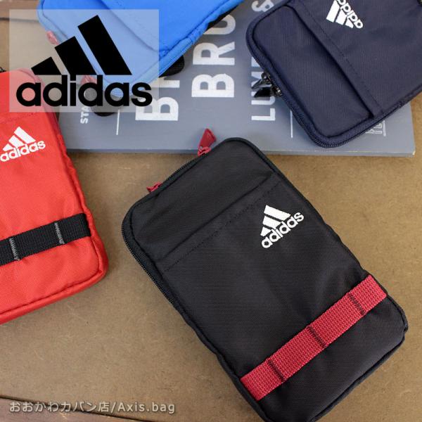 アディダス adidas ストラップ付きファスナーミニポシェット 財布 ミニショルダーバッグ ブレス...