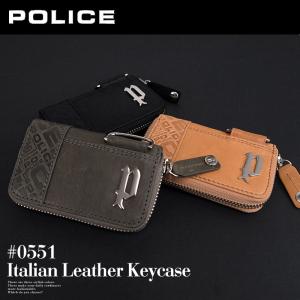 ポリス POLICE ラウンドファスナー 5連キーケース イタリアンヌメ PA-6100