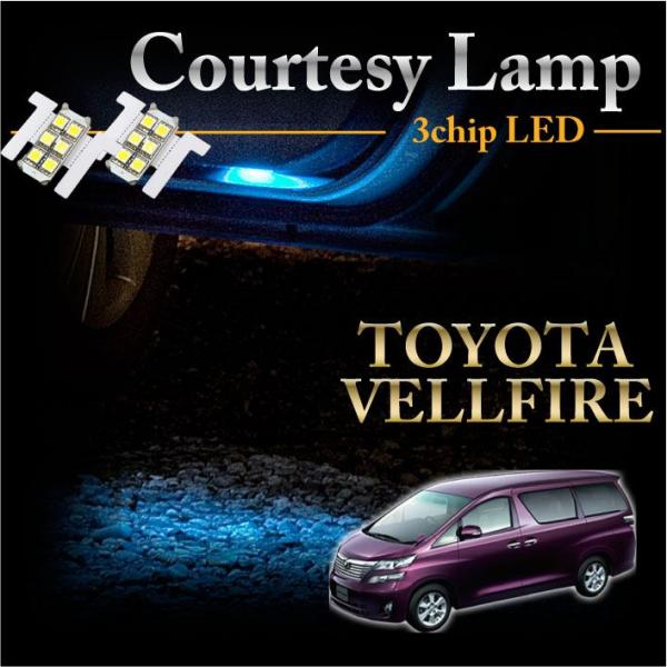 トヨタ ヴェルファイア専用ＬＥＤカーテシランプ2個1セット5色選択可！高輝度3チップLEDメール便発...