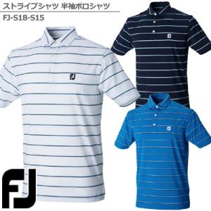 【SALE】【18春夏】フットジョイ FJ-S18-S15 ストライプシャツ 半袖ポロシャツ【11738】