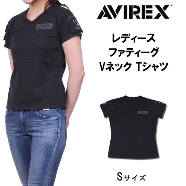 5%OFF ≪Sサイズ≫AVIREX アビレックス レディース ファティーグ 半袖VネックTシャツF...