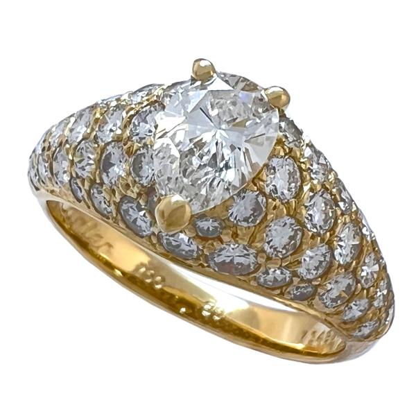 CARTIER　カルティエ　リング　シンプルマスト　ダイヤ　ペアシェイプ　750　K18　YG　50...