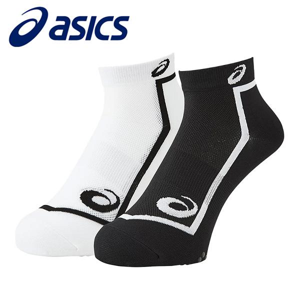 アシックス 2足組ソックス メンズ ホワイト・ブラック 25-27cm 3093A026 靴下 スポ...