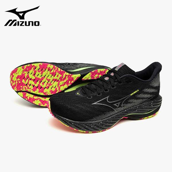 24FW ミズノ ウエーブライダー28 ブラック×シルバー×ピンク (J1GC246301) メンズ...