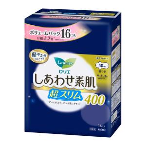 【花王】ロリエしあわせ素肌スリム特に多い夜用羽つき１６コ入【ロリエ しあわせ 素肌 パンティライナー】｜ayahadio