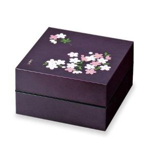 お重・お弁当箱　ランチボックス　宇野千代　オードブル重　2段　あけぼの桜　紫｜ayahadio