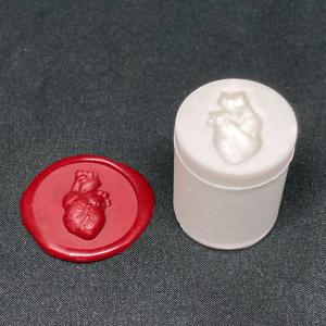 立体シーリングスタンプ 心臓　25mm シリコン製 蝋封　モールドファクトリー｜ayakashi-mokei