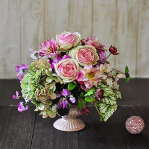 アーティフィシャルフラワーアレンジメント「Loire」ボルドー 紫