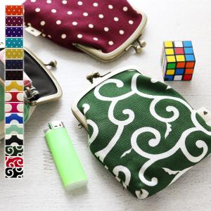 がま口シガレットケース 帆布・唐草 水玉 [M便 1/4] 在庫商品