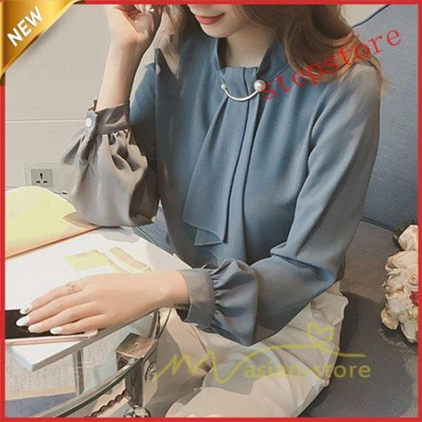 長袖ブラウス レディース 秋物 シャツレディース ブラウスシャツ オフィス シフォンブラウス 30代...