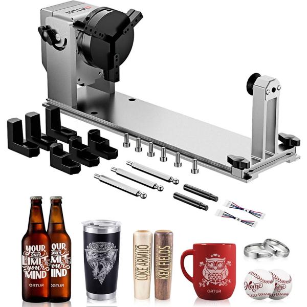 ORTUR/オルトゥール レーザー彫刻機用YRC1.0 Y軸ロータリーチャック  円筒形オブジェクト...