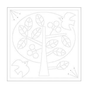 Olympus（オリムパス） 刺し子花ふきん布パック（白）　北欧モチーフ ツリー H-1030