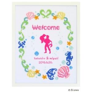 オリムパス　クロスステッチ　ししゅうキット　ディズニー　ウエルカムボード　リトルマーメイド　7469