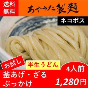 半生うどん・釜あげ・ざる・ぶっかけ4人前【お試し】【送料無料】｜ayauta