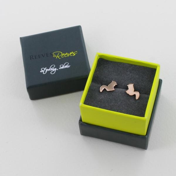 リーブス＆リーブス 　スタッドピアス　リス　ローズゴールド