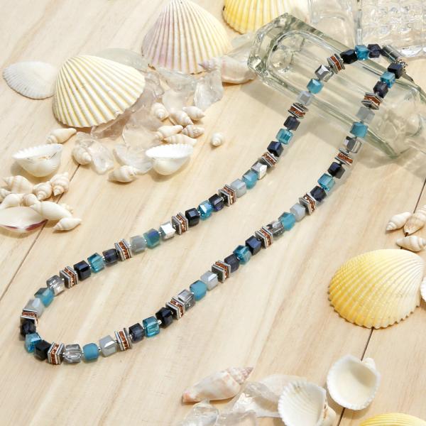 アランベイ　ファイアー＆アイス　ネックレス　セルリアンブルー