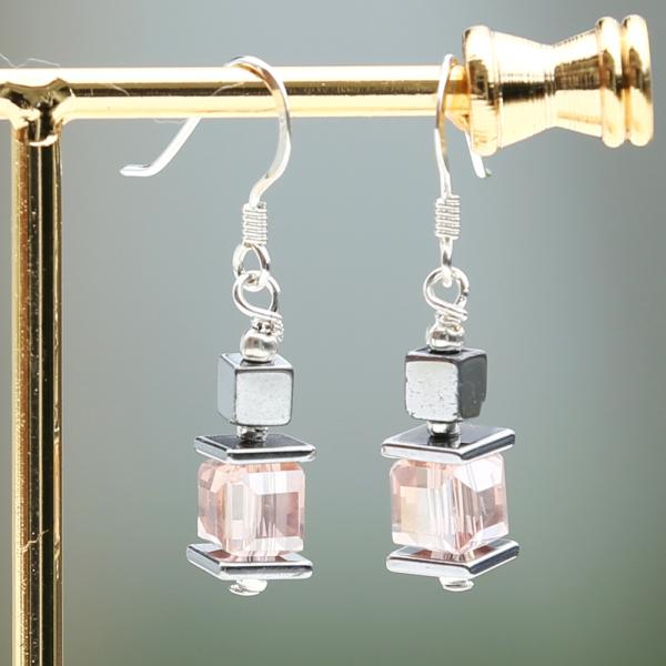 アランベイ　フローラ　ピアス　ピンク＆バイオレット