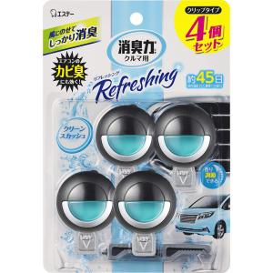 消臭力 クルマ 車用 クリップタイプ クリーンスカッシュ 3.2mL×4個セット クルマの消臭力 消臭剤 芳香剤