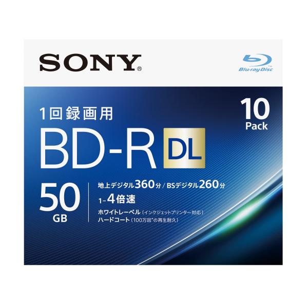 ソニー ブルーレイディスク BD-R DL 50GB (1枚あたり地デジ約6時間) 1回録画用 10...