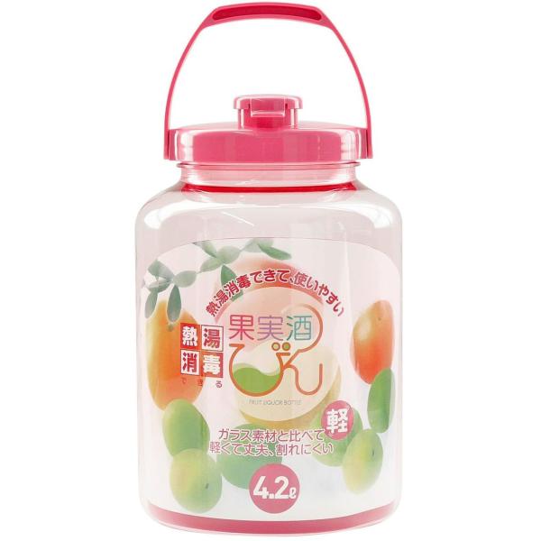 タケヤ化学工業 TAKEYA 果実酒瓶 熱湯・消毒可能 R型 4.2Lももいろ