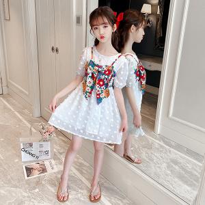 子供服 ワンピース 160 セットアップ キッズ 女の子 キャミソール 花柄 蝶結び 半袖ワンピース 韓国子ども服 夏服 子供ドレス ジュニア お姫様 おしゃれ 可愛い Y4576 アユストア 通販 Yahoo ショッピング