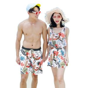 カップル 水着 ペアルック レディース ビキニ 上下セット 3点セット メンズ サーフパンツ スイムウエア ペア水着 お揃え ペアビーチ ご夫婦 ミズギ 男女2着