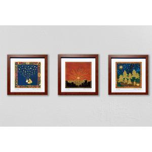 手描き油絵 オイル ペイント アート「カラフル オウル（Mサイズ