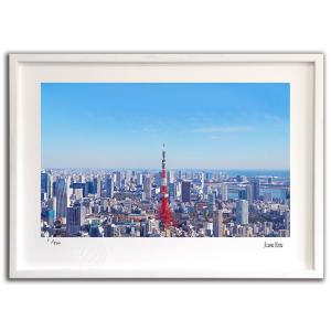 版画 絵画 東京タワーと東京風景002 東京 堀田東 壁掛け 壁飾り