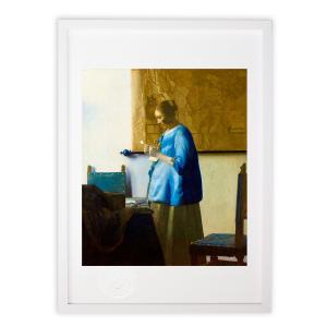 版画 絵画 名画 手紙を読む青衣の女(1663頃) ヨハネス・フェルメール インテリア 壁掛け 額入り アート アートパネル モダン アートフレーム おしゃれ｜ayuwara