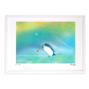 手描き油絵 オイル ペイント アート「カラフル オウル（Mサイズ