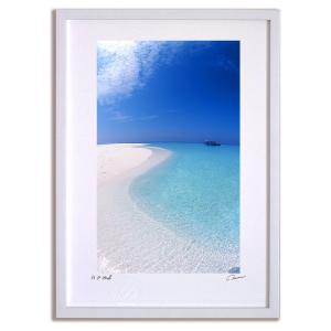 アートフォト 絵画 壁掛け 砂浜の曲線（モルディブ）