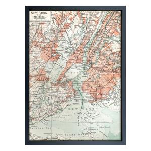 絵画 Vintage map New York インテリア おしゃれ 壁掛け 額付き ギフト ニューヨーク 地図 絵 飾る アートフレーム プレゼント リビング キッチン 部屋 店舗