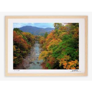 アートフォト 絵画 壁掛け 虹の出た白水滝と白山稜線 岐阜県大白川 壁