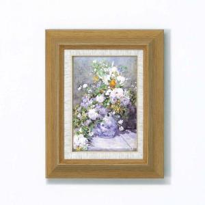 絵画 インテリア 絵 額付 (白) 油絵 F4-090516 花（梅） 絵画