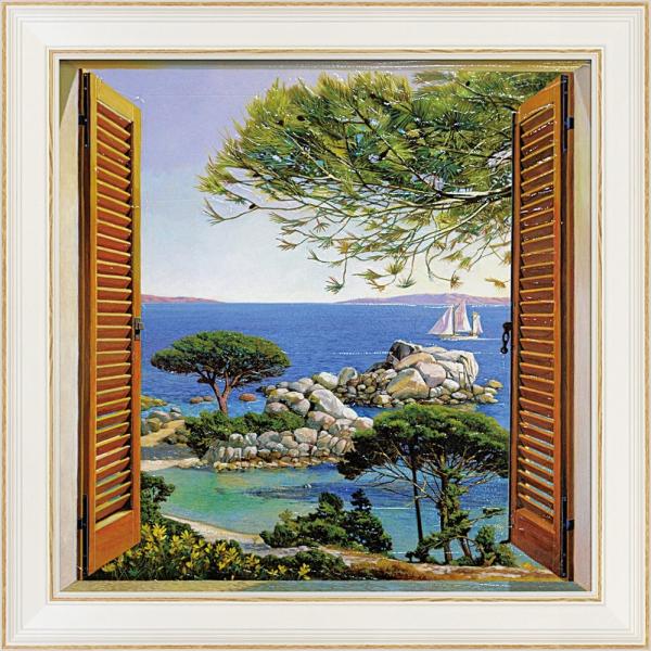 絵画 アンドレア デル ミッシャー「フィネストラ スル メディテラネオ」 絵画 壁掛け 壁飾り イン...
