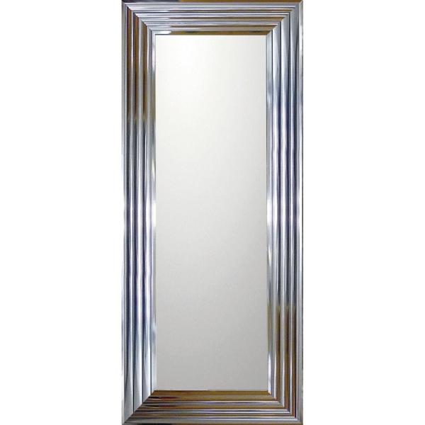 ミラー デコラティブ 大型ミラー シャープ「ロング（メタル シルバー）」 絵画 壁掛け 壁飾り イン...